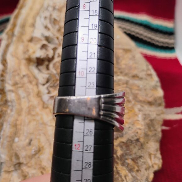 Vtg Judaica Mens Sz 11 Hebrew 10 Commandments 21g Sterling Silver Jewish Jewelry - Picture 7 of 8